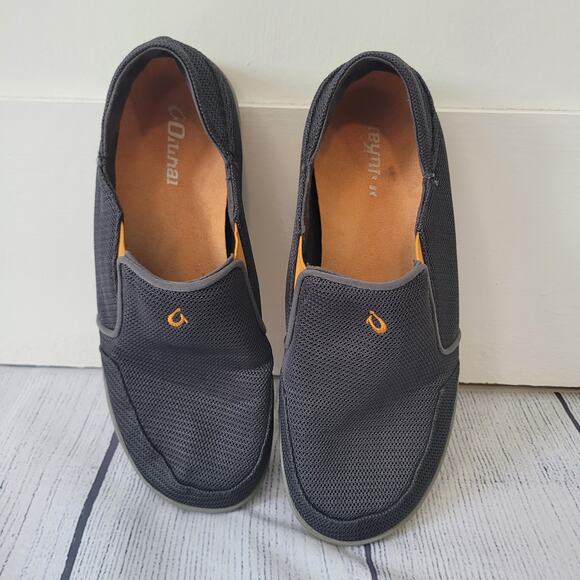 OluKai Size 8	Nohea Mesh Men's Slip On Sneakers Lightweight Breathable Gray - Picture 6 of 9